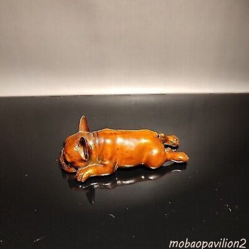 Vintage Wood Carved Wooden Sculptures Mini To Be Naughty Mangy Dogs Gift