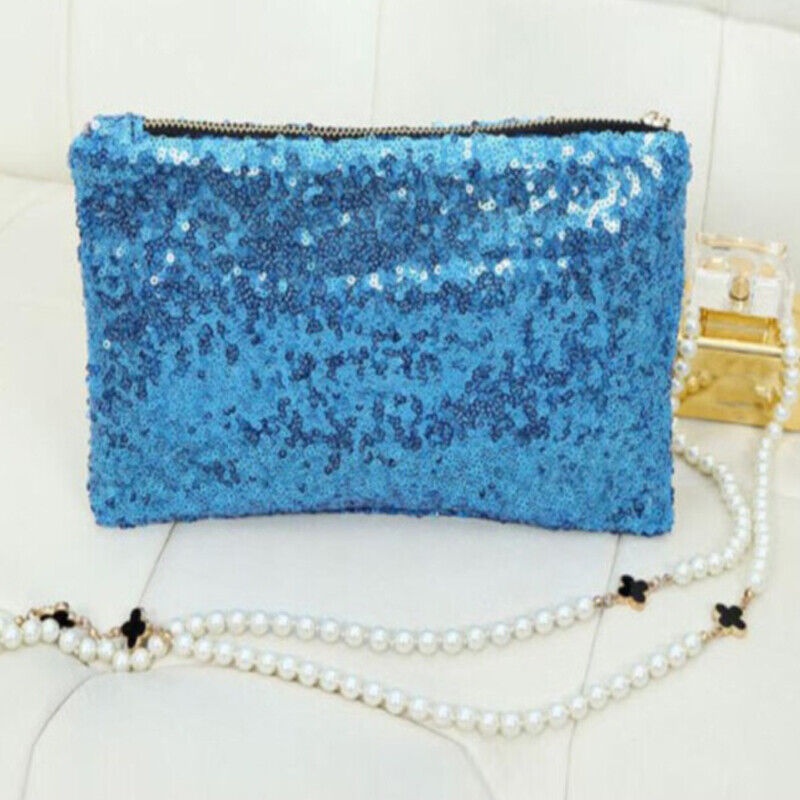 Evening Clutch Bag Glitter Sequin Handbag Sparkling Wallet Ladies Shoulder Bag