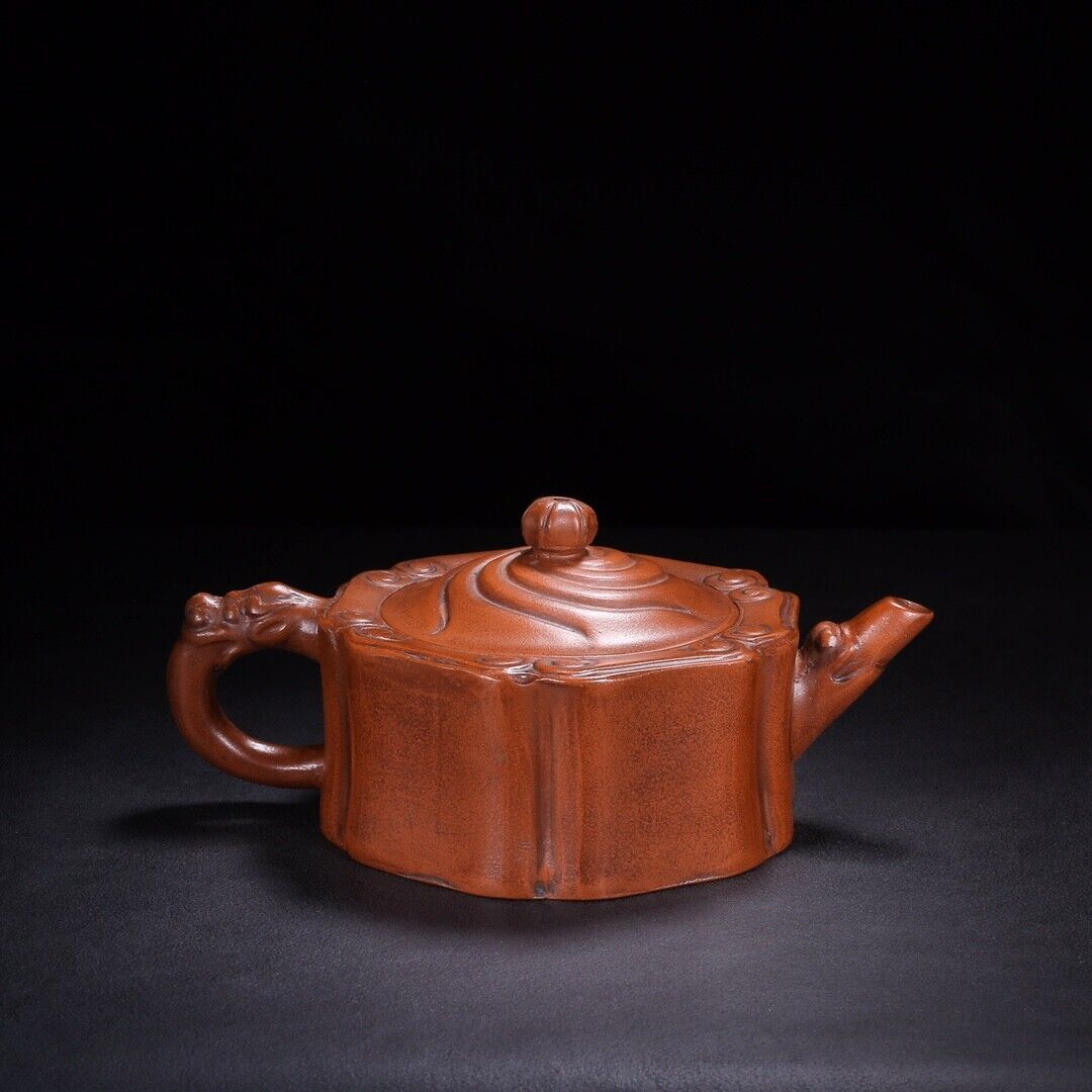 Chinese Yixing Zisha Clay Handmade Exquisite Teapot （龙头如意 底款：时朋）