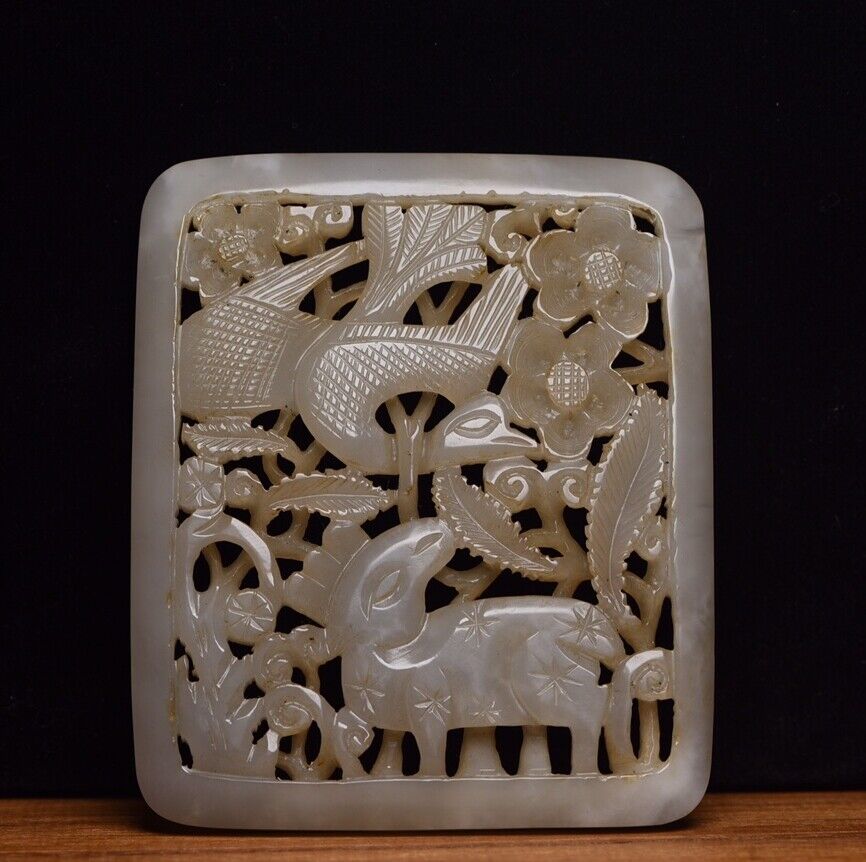 Collection Chinese Hetian Jade Hand Carved Nice Animal Statue Figurines Artwork
