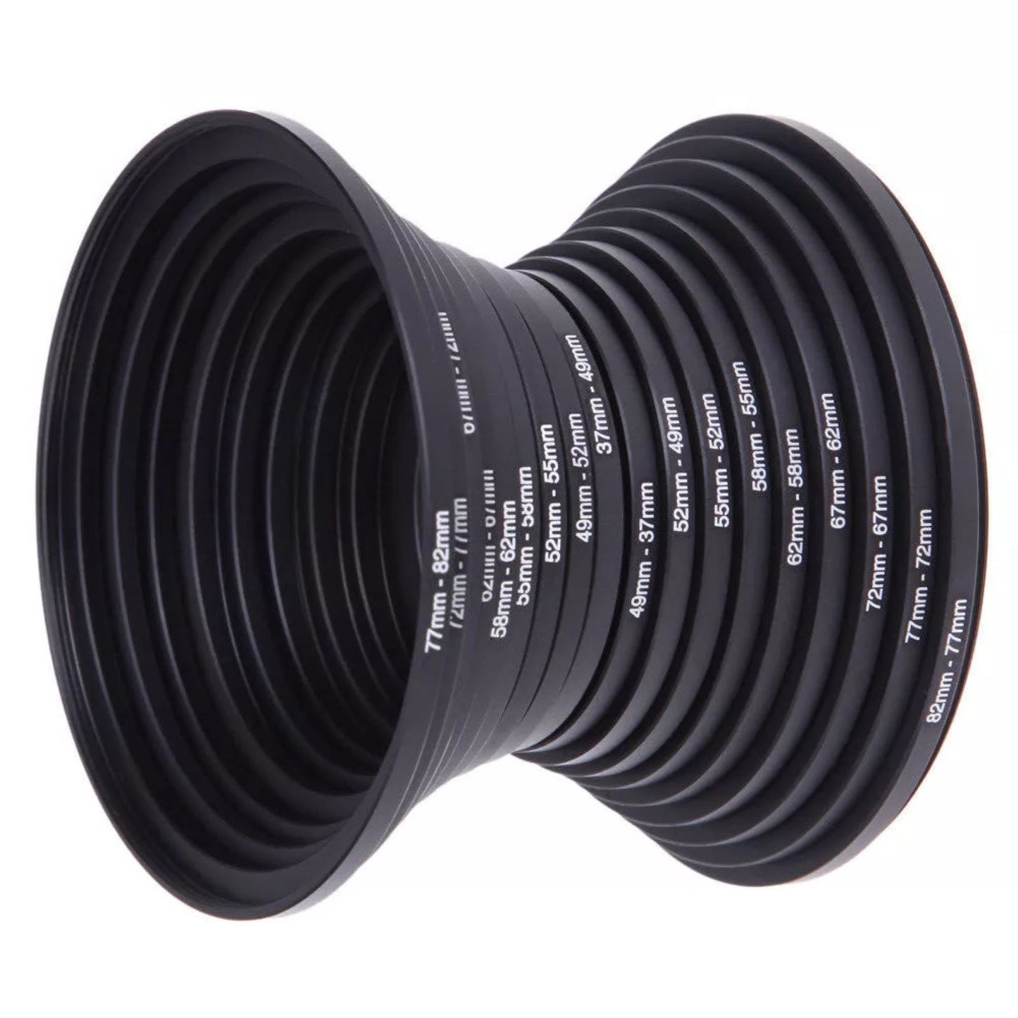 DSLR Camera Lens Filter Adapter Ring Aluminum Alloy 37-82mm 18pcs lightweight