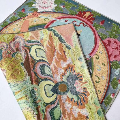 Tibet Buddhism Decor Silk Inwrought wisdom Manjushri Kwan-yin Thangka Mural