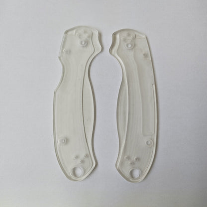 1 Pair Transparent Acrylic Knife Handle Scales for Spyderco C223 Para3 Knives