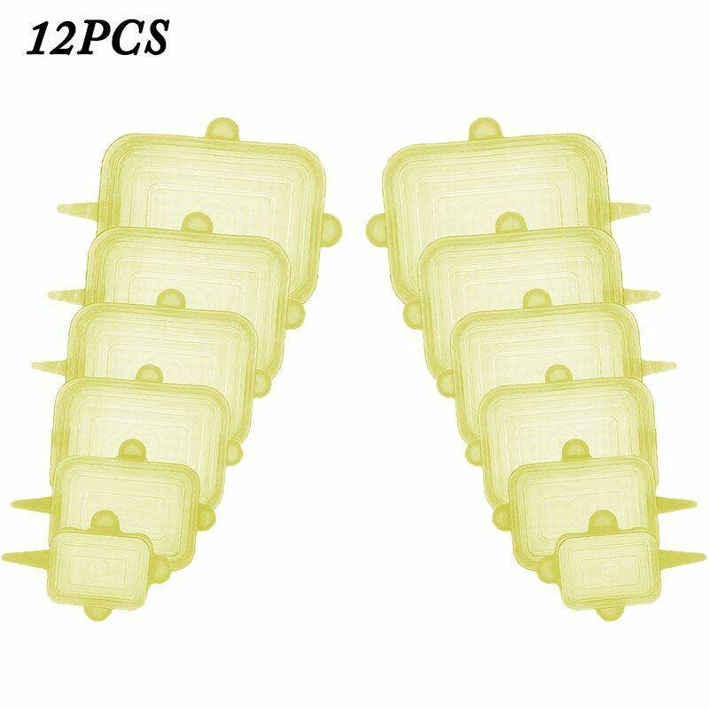 Silicone Stretch Food Cover 12pcs Reusable Elastic Adjustable Bowl Lid Universal