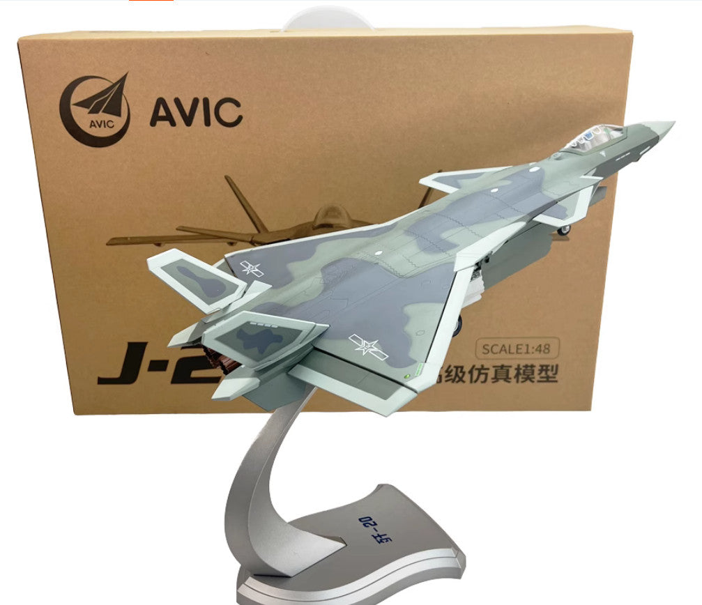 1:48 45CM AVIC J-20 Stealth Fighter Jet PlaneDiecast Military Aircraft Model