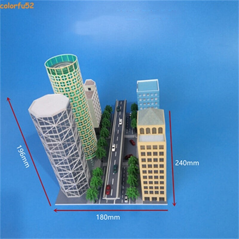 1/300 Scale City Scene Building Viaduct High-Rise Building Model Set Toy Prop