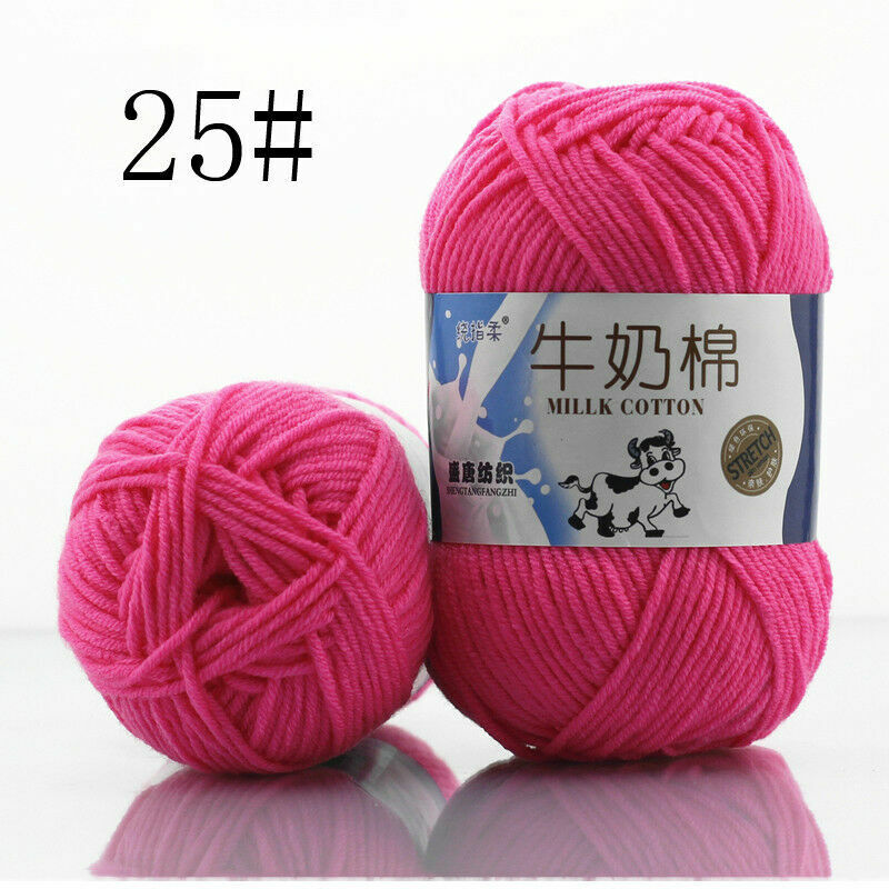 Hot Sale 50g Hand-woven Chunky Yarn Soft Milk Cotton Knitting Baby wool yarn