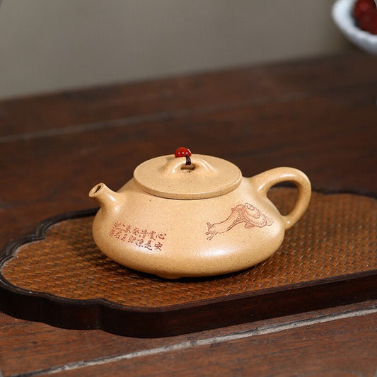 160ml Yixing Zisha Duan Clay Pot Pottery Teapot Handmade Snail Words Tea Pot
