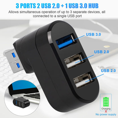3 Port High Speed USB 3.0 Multi HUB Splitter Expansion Desktop PC Laptop Adapter