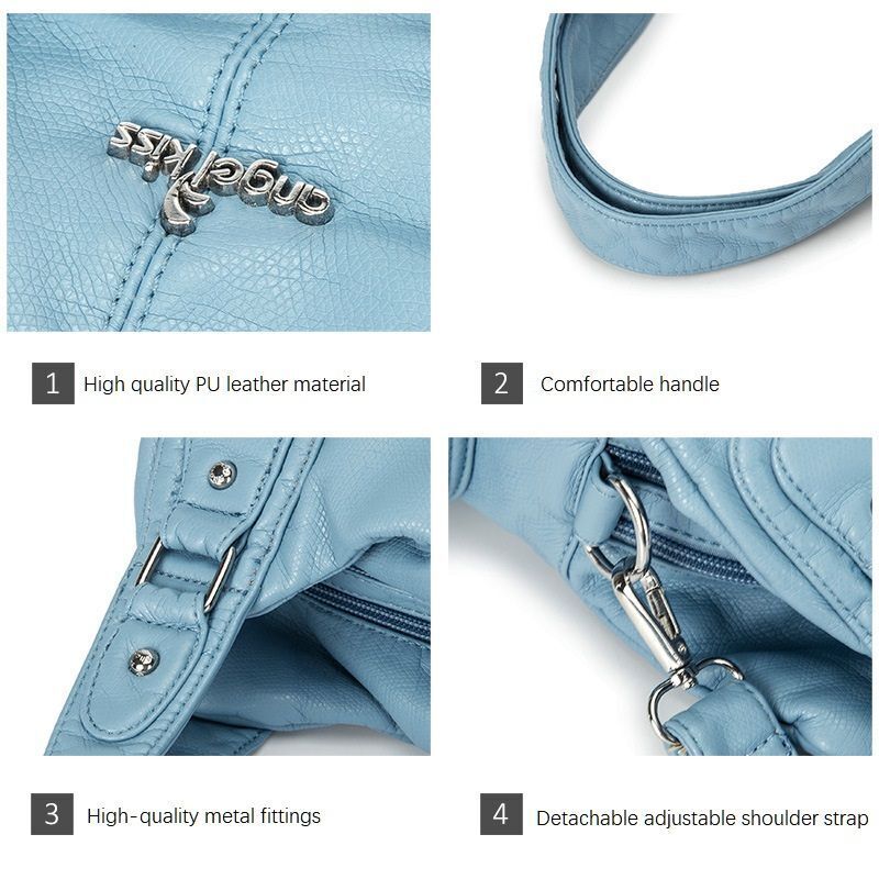 Shoulder Bag Crossbody Multifunctional Handbag Waterproof Purse Traveling Pack