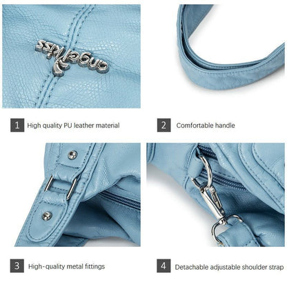 Shoulder Bag Crossbody Multifunctional Handbag Waterproof Purse Traveling Pack
