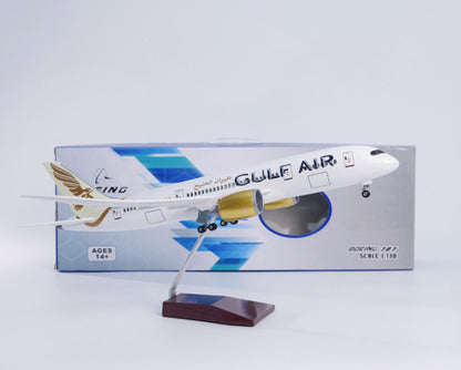 1:130 43CM GULF AIR BOEING 787 Passenger Plane Landing Gear Resin Aircraft Model