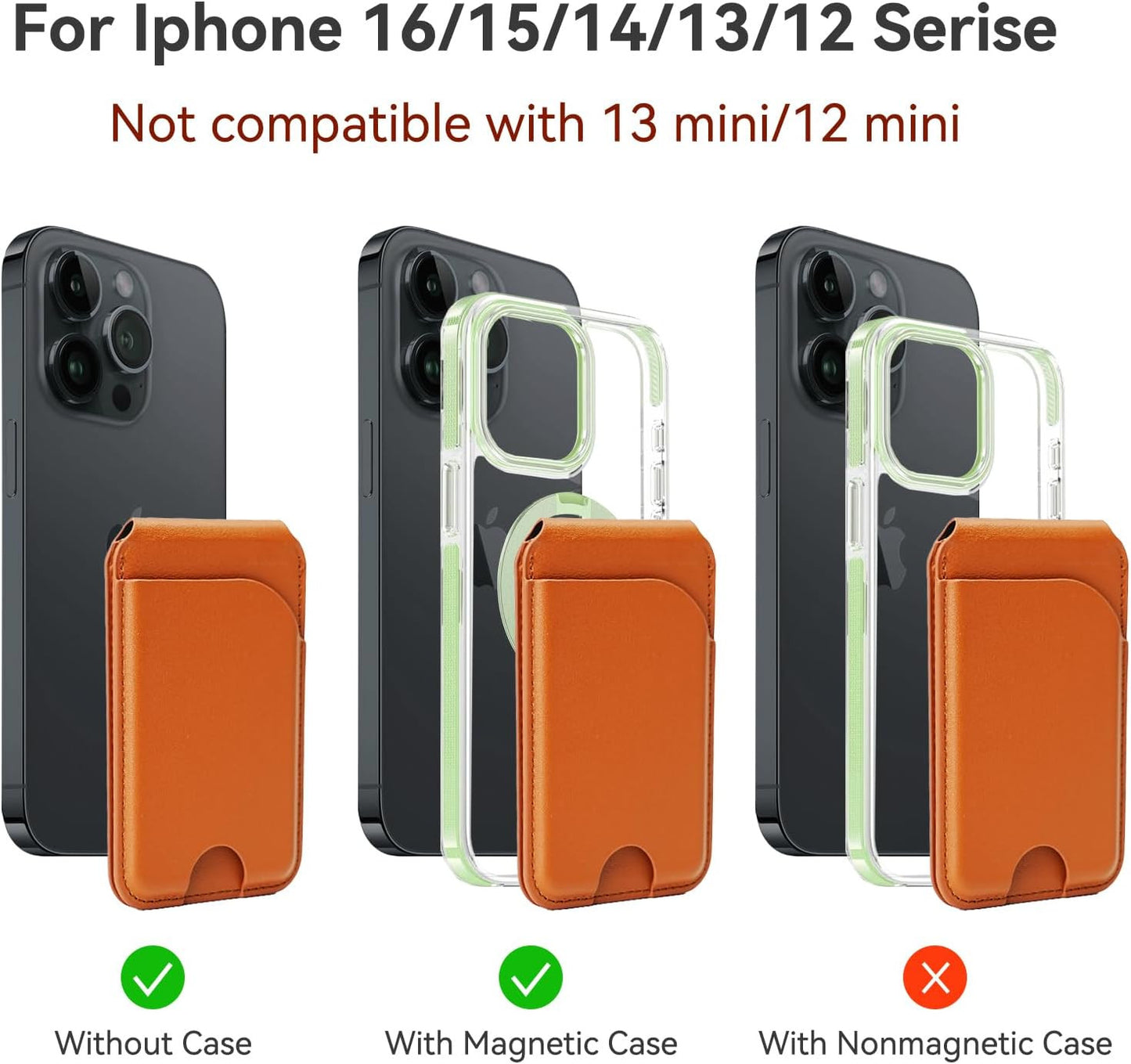 For Magsafe Wallet，Leather Magnetic Wallet for Phone with Adjustable Stand，5 Mag