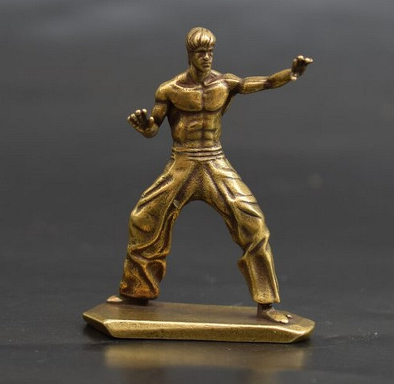 Brass Kung Fu Statue Figurine Sculpture Wing Chun Action Figure Decor