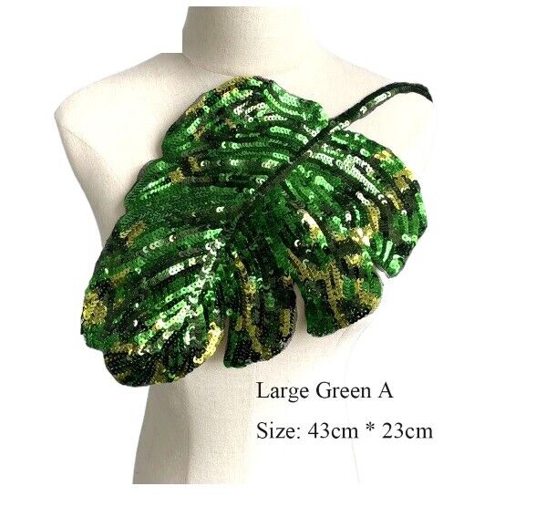 Clothing Applique Sew-On Patch Large Sequins Leaves Fashion DIY Jeans Decoration