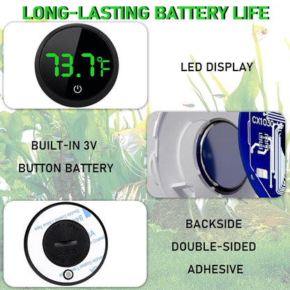Aquarium Digital Thermometer LED Fish Tank Temperature Gauge Touch Screen Lot