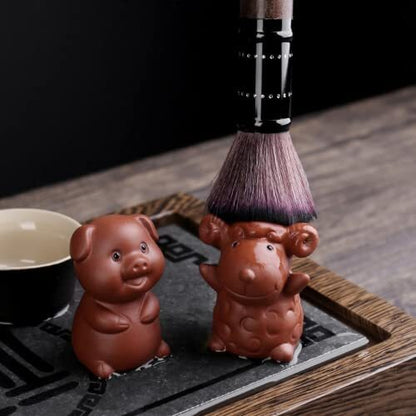Yixing Zisha Ceramic Pottery Handmade Fengshui Zodiac 12 Animal Tea Pet Statue