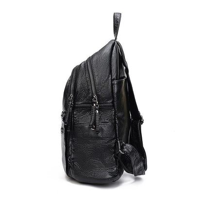 Synthetic Leather Backpack Small Student School Bag Traveling Shoulder Purse 1PC