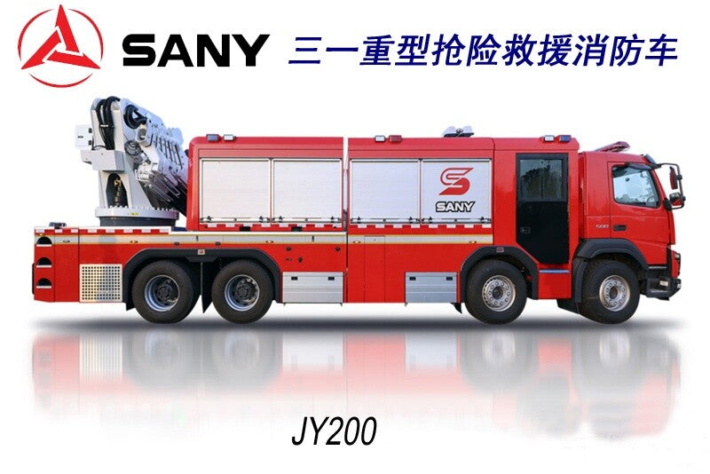 1:50 SANY JY200 Fire Engine Truck Emergency Recue Vehicles Diecast Model