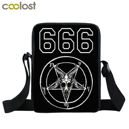 Witch Black Cat Messenger Bag Clutch Canvas Crossbody Shoulder Bags Travel Small