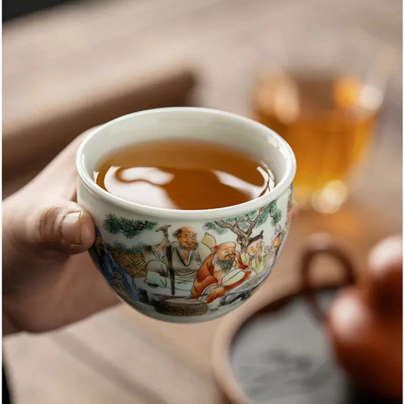 1Pc Chinese Tradition Ceramic Tea Cup Handmade Tea Tasting Cup Teaware