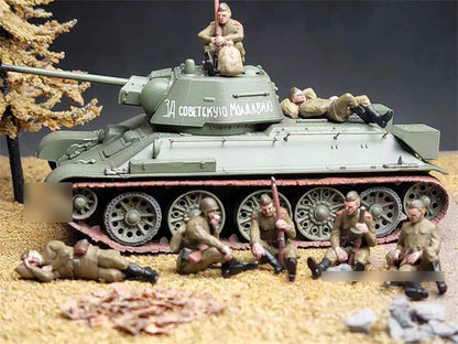 for FLOZ WWII Seven Soviet soldiers at rest 1/72 Figures Pre-built Model