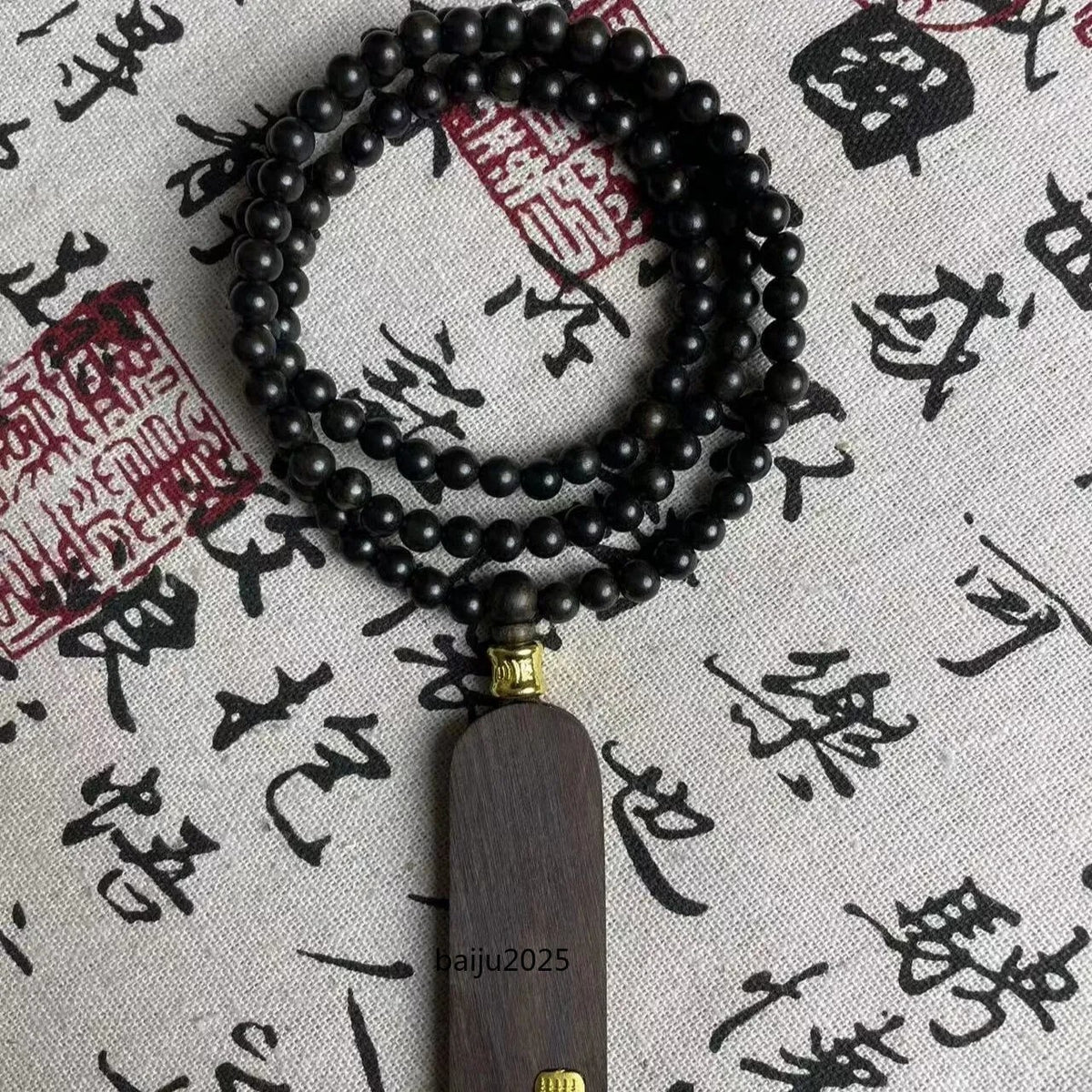 6mm*108 Natural Agarwood Prayer Beads Necklace Multi-loop Bracelet Pendant