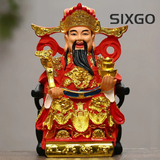 12″ Chinese God of Wealth Statue Home Decor Figure of The Wealth Ornament