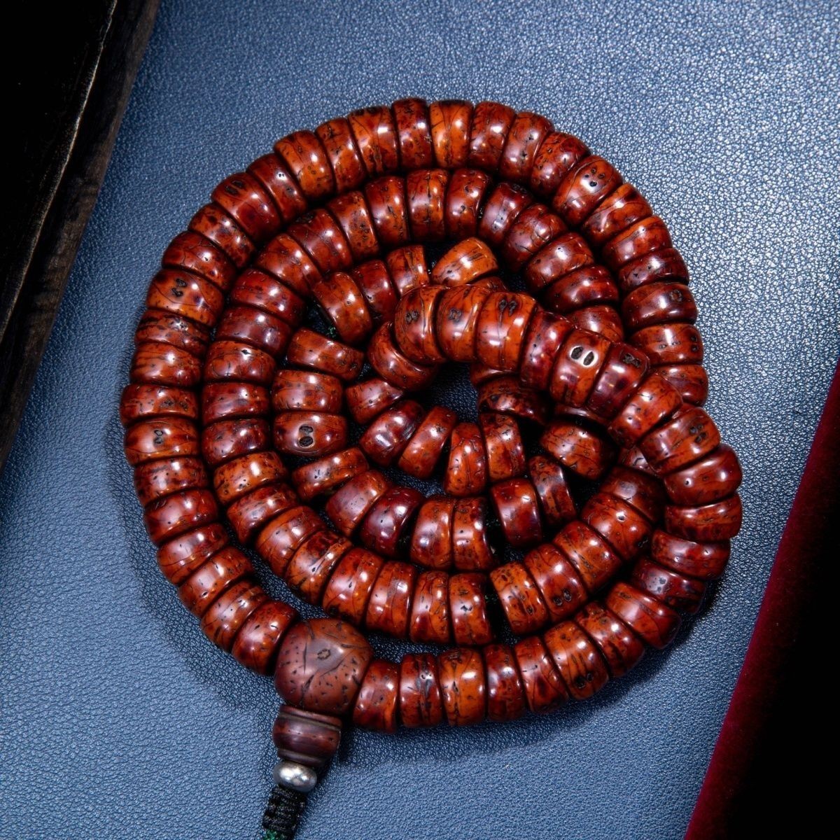 13mm Tibetan Bodhi Feng Eye 108 Bead Mala Prayer Necklace Buddhist Meditation