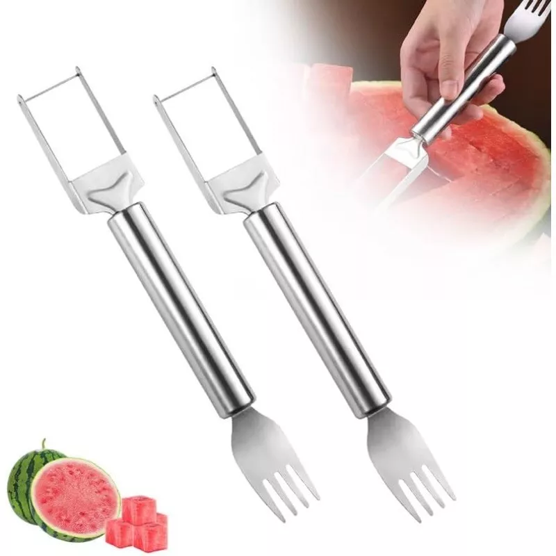 Lot Watermelon Slicer Cutter,2-in-1 Fork Stainless Steel Fruit Cutting Artifact