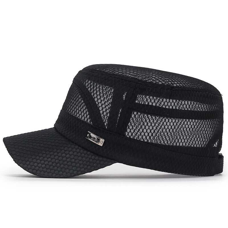 Trucker Hat Mesh Baseball Snapback Cap Adjustable Flat Visor Plain Hip Hop Mens