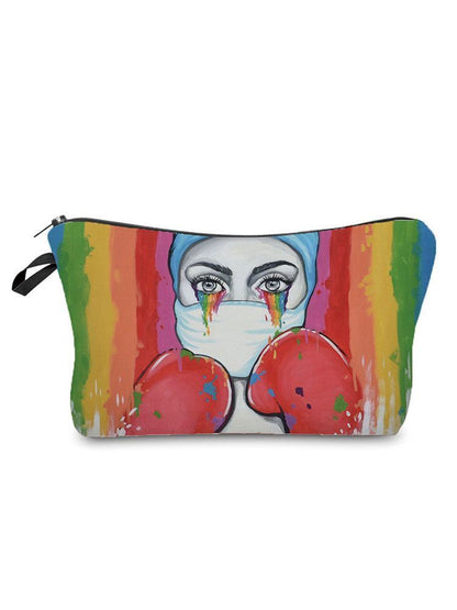 Printed Makeup Bag Reusable Storage Purse Stylish Practical Bags 2*2*13.5 CM 1PC
