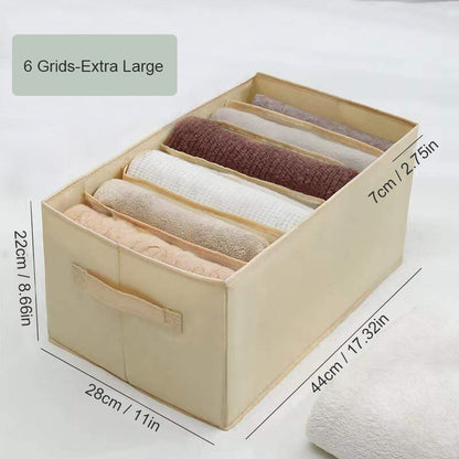 4X Wardrobe Clothes Organizer Jeans Compartment Storage Box Foldable Drawer Cube
