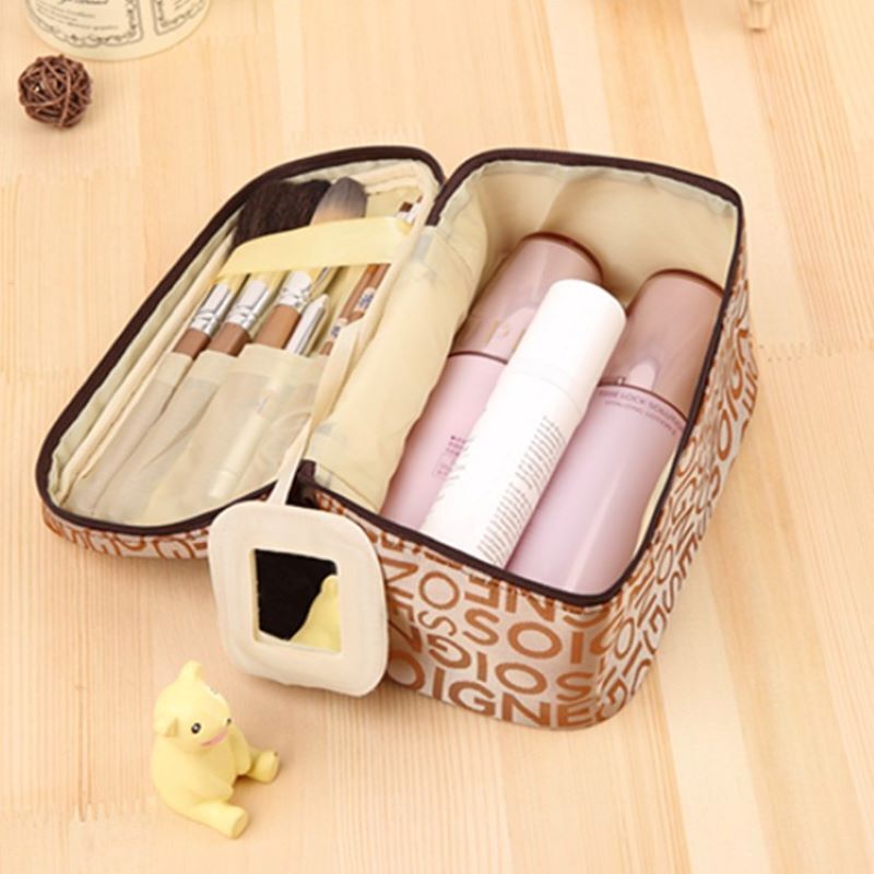 Square Travelling Cosmetic Bag Toiletries Waterproof Make Up Organizer Purse 1PC