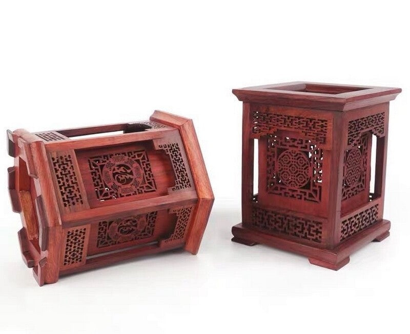Rosewood Pen Holder Pot Pencil Brush Ruller Study Desk Organizer Chinese Gift