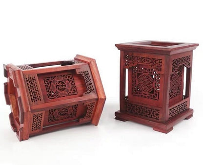 Rosewood Pen Holder Pot Pencil Brush Ruller Study Desk Organizer Chinese Gift