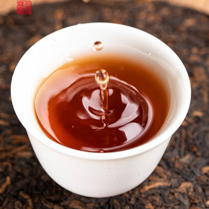 357g Yunnan Pu'er Tea Ripe Tea Cake Menghai Qizi Cake 2013