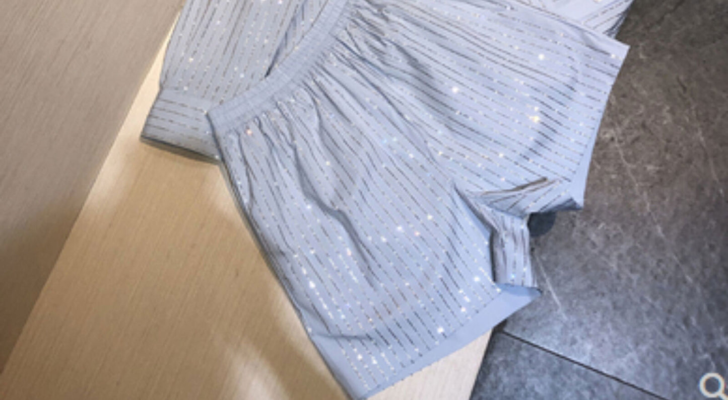 Suit 2023 Spring Autumn Long Sleeve Shirts Wide Leg Shorts Temperament 2pcs