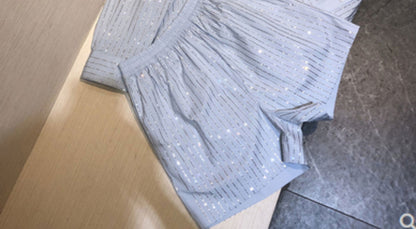 Suit 2023 Spring Autumn Long Sleeve Shirts Wide Leg Shorts Temperament 2pcs