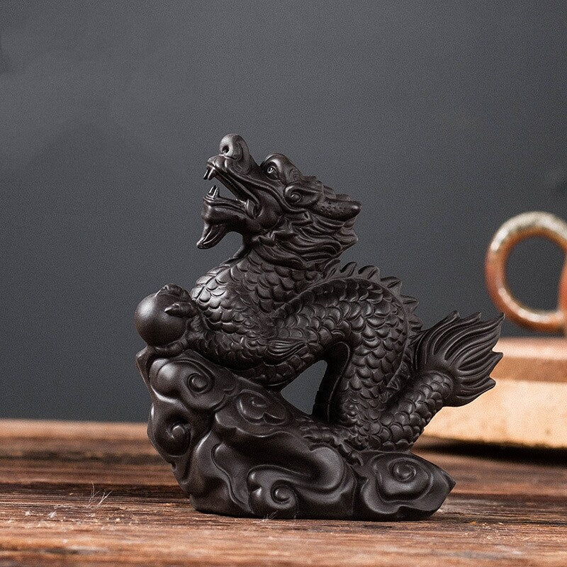 Dragon Design Statue Yixing Zisha Purple Clay On Sales Home Decoration Tea Pet