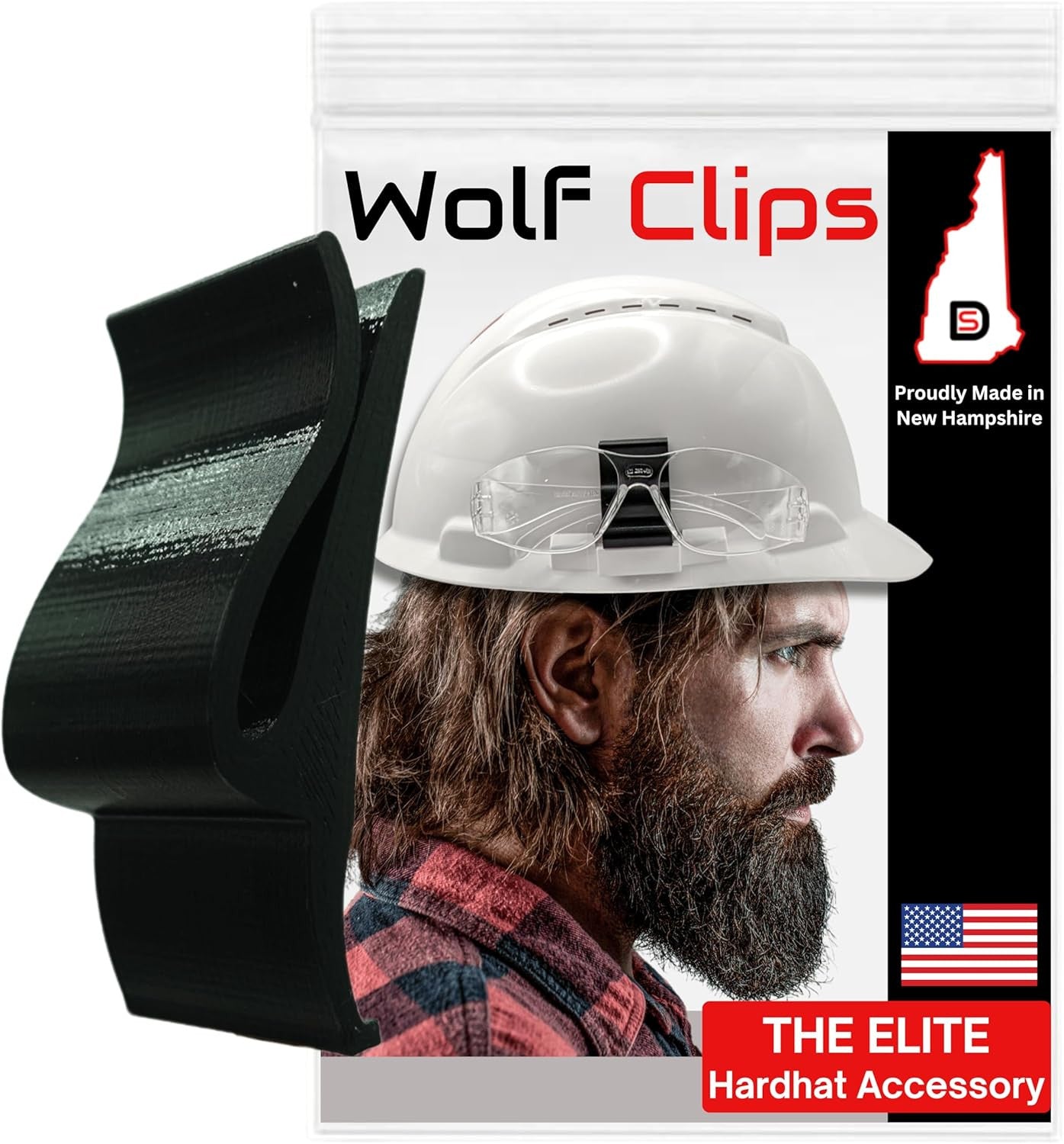 Wolf Clips – Hard Hat Accessory Clip – Durable PETG Construction Tool Holder – J