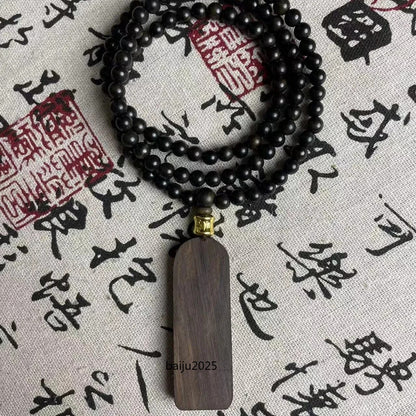 6mm*108 Natural Agarwood Prayer Beads Necklace Multi-loop Bracelet Pendant