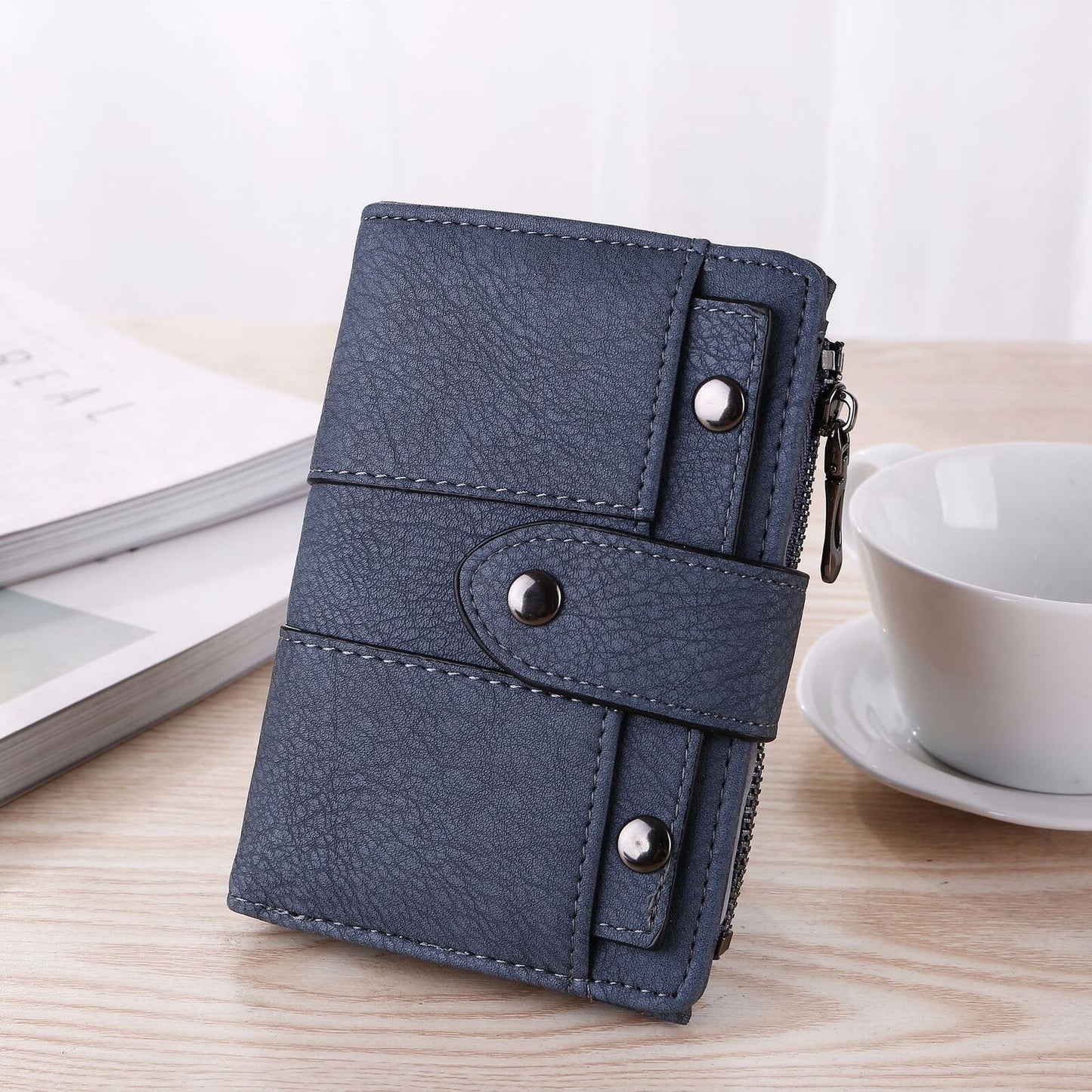 Wallet Simple Retro Rivets Short Wallet Coin Purse Card Holders Handbag Vintage