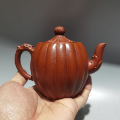 Chinese Yixing Zisha Clay Handmade Exquisite Tendon Pattern Teapot 31237