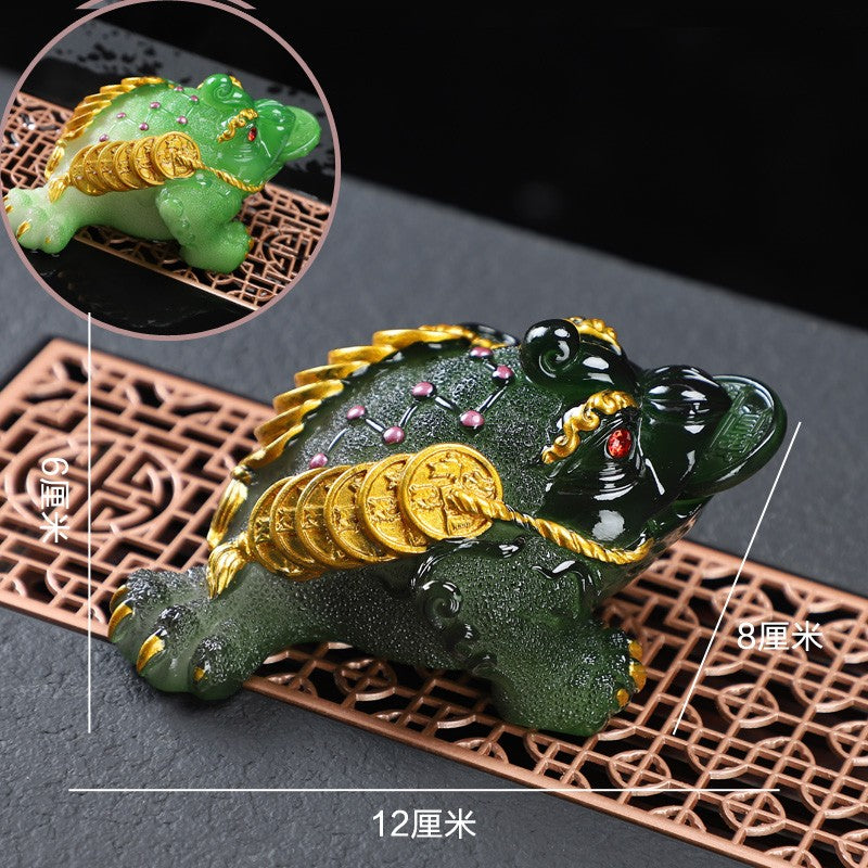 Color Changing Tea Pet Golden Toad Attracting Wealth Tea Play Tea Accessories