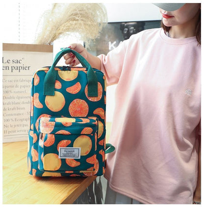 Oxford Polyester School Backpacks Waterproof Flower Print Bags Laptop 38*14*28CM