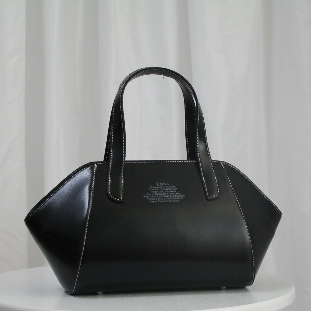 Black Fashion Real Leather Bag Handbags Lady Tote Shell Shoulder Crossbody Purse
