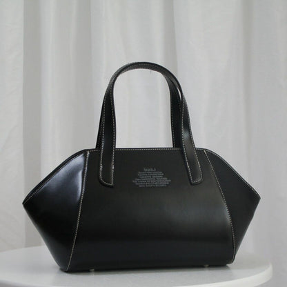 Black Fashion Real Leather Bag Handbags Lady Tote Shell Shoulder Crossbody Purse