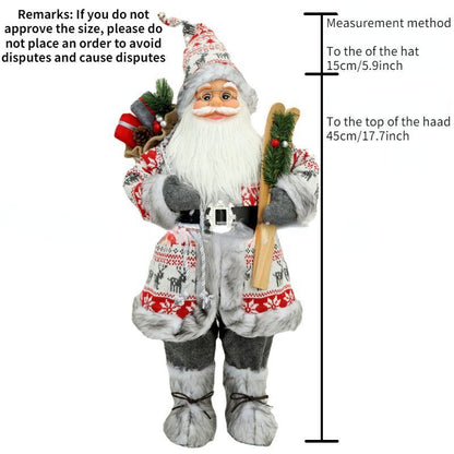 Christmas Ornaments 30-45cm Large Santa Claus Dolls Standing Figurine Home Decor