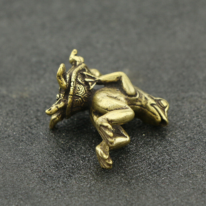 Antique Bronze Tortoise Frog Ornaments Tea Pet Incense Sticks Chinese Accessorie